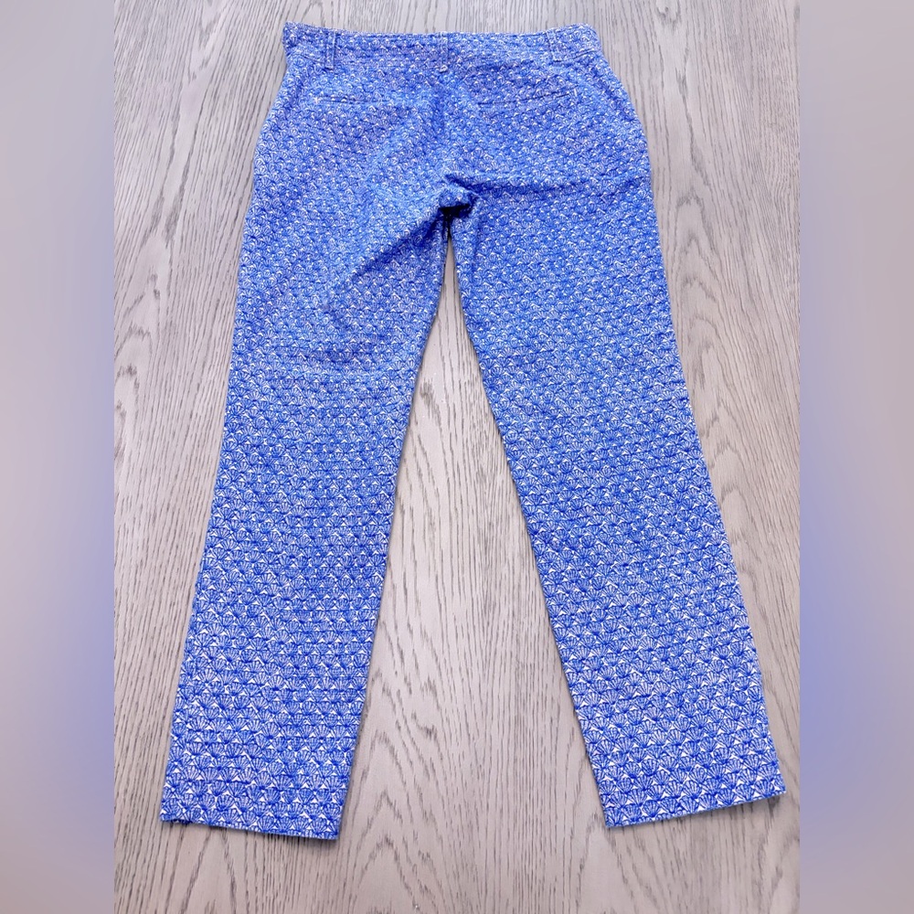 Anthropologie Cartonnier Oceanfront Charlie Blue/Pink Cropped Trousers Size 2 - Picture 3 of 10